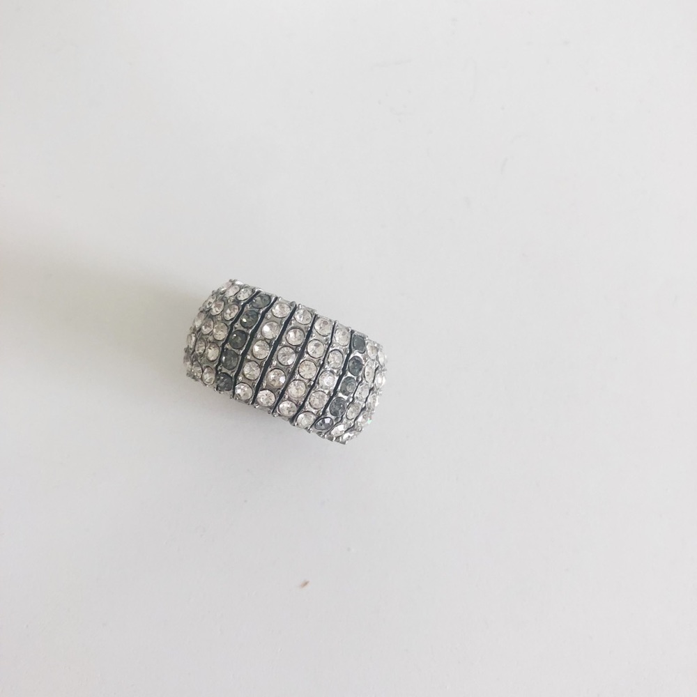 Crystal diamond ring